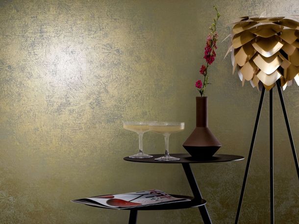Marburg non-woven wallpaper 53137 plain pattern gold