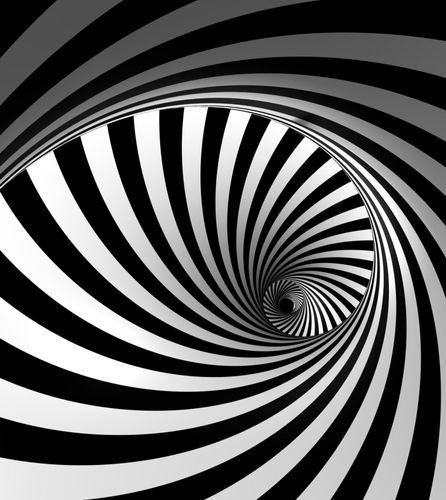Wall mural helix 3D effect black white 180 x 202 cm