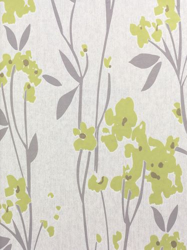 Graham & Brown non-woven wallpaper vine grey green