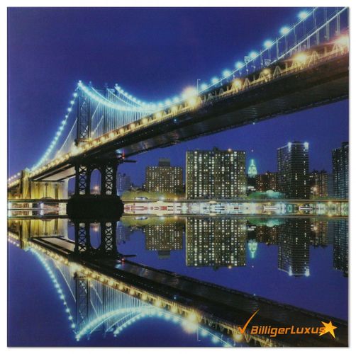 Glass wall picture 45x45 cm NYC Skyline Manhattan Bridge