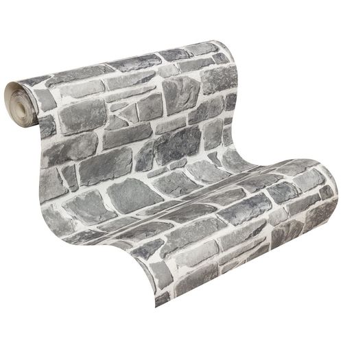 Stone wallpaper Rasch 265620 - new - stone wall grey