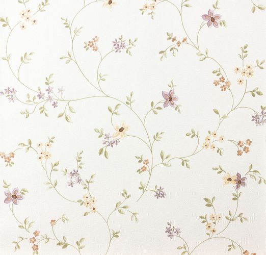 Cottage style wallpaper Fleuri Pastel A.S. 93770-1 937701 vines violet green white