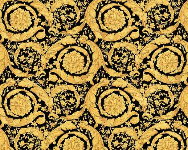 Wallpaper Versace Home flower floral gold metallic 93583-4