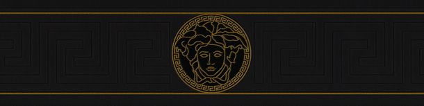 Wallpaper border Versace Home Medusa head black metallic 93522-4