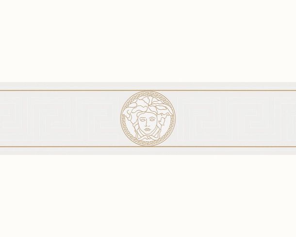 Wallpaper border Versace Home Medusa head white metallic 93522-3