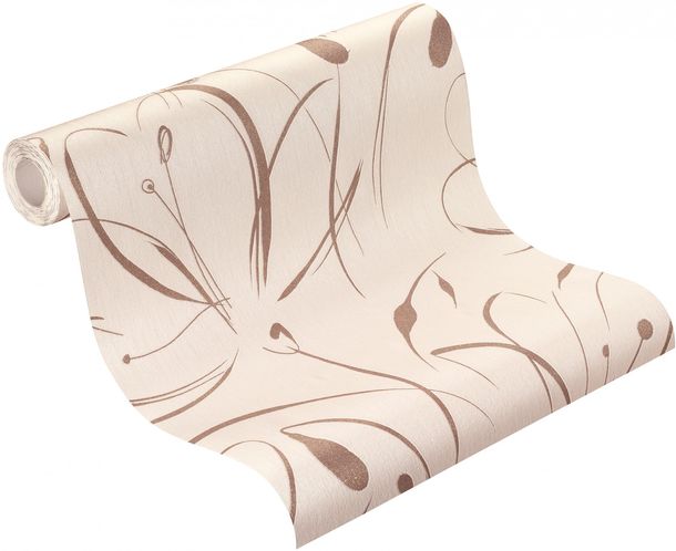 Rasch non-woven wallpaper nature cream brown glitter
