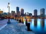 Wall mural pier city poster skyline 127 cm x 180 cm 1