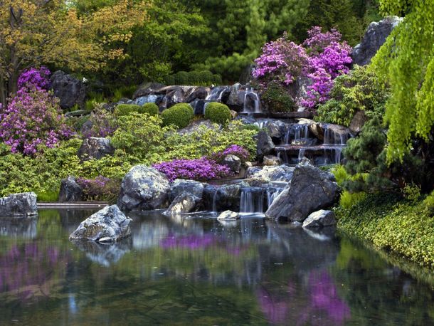 Wall mural waterfall flowers poster 127 cm x 180 cm