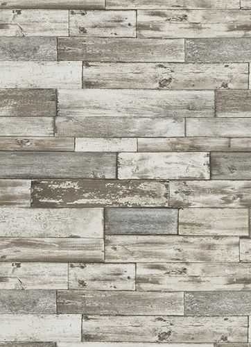 Erismann paper wallpaper 7319-10 wooden optic brown grey