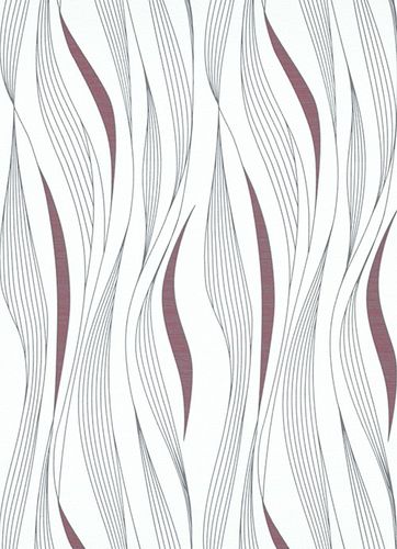 Non-woven wallpaper 6773-29 retro waves white silver