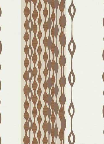 Non-woven wallpaper 6776-48 retro stripes beige brown