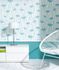 Non-woven wallpaper 6817-08 vines flowers white turquoise 3