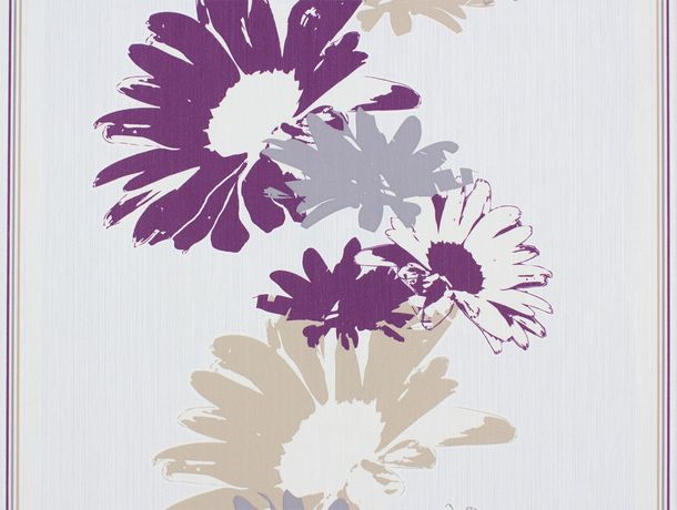 Rasch non-woven wallpaper 496536 flower cream magenta