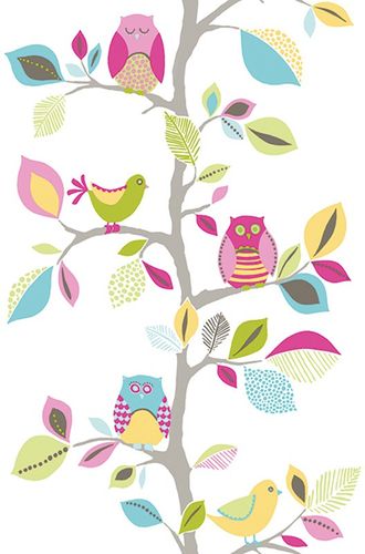 Pop Up Panel adhesive Dekopanel Owls rose