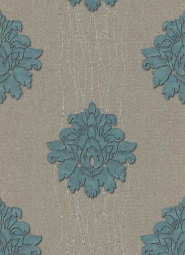 Non-woven wallpaper 5810-19 baroque turquoise