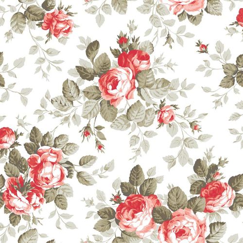 Rasch Textil non-woven wallpaper 138111 floral white red