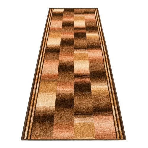 Runner carpet rug Läufer Ikat different colors 67 cm / 26.38 ' width brown