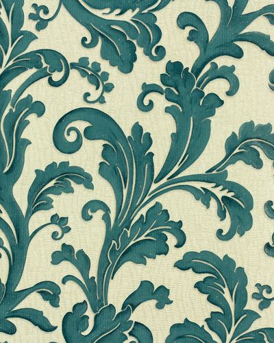 Graham & Brown non-woven wallpaper baroque turquoise cream