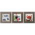 Set of 3 murals fruits berries purple red grey 23x23cm 1