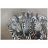 Canvas print picture zebras black white beige 60x90 cm 1