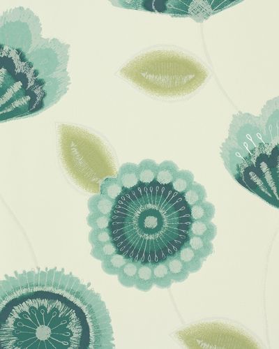 Graham & Brown wallpaper 20-599 floral white turquoise