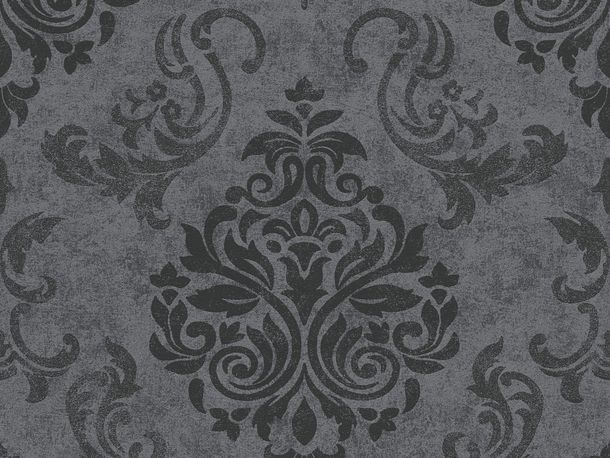 Wallpaper baroque glitter AS Creation black grey 95372-3