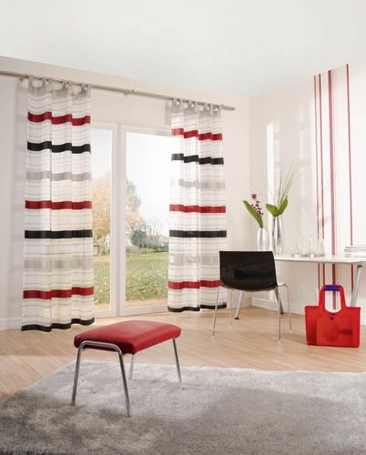 Loop scarf stripes white semitransparent 140x245 5595-10