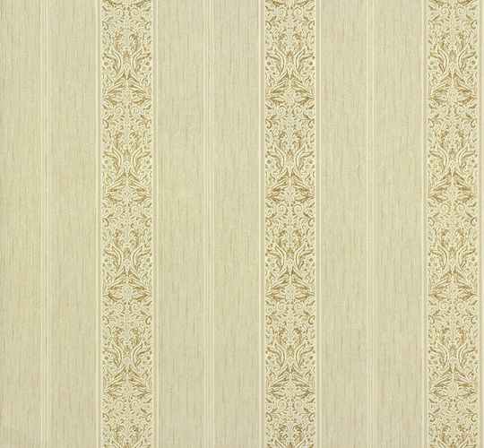 Non-woven wallpaper stripes cream gold P+S 02356-40