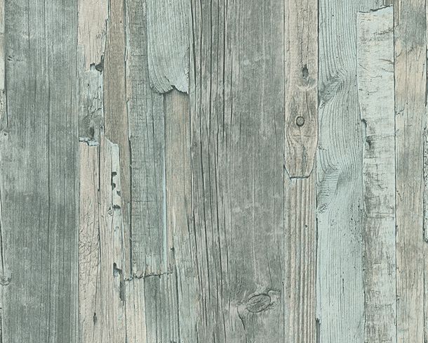 non-woven wallpaper wood mint grey wallpaper AS Decoworld 95405-5 954055