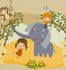 XXL-border kids Rasch Textil animals cream beige orange 1