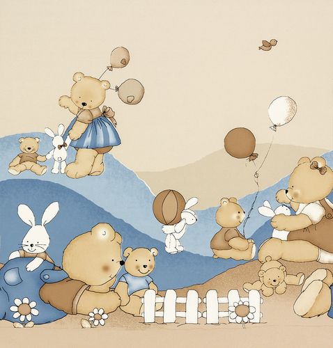 XXL-border kids Rasch Textil animals cream beige blue