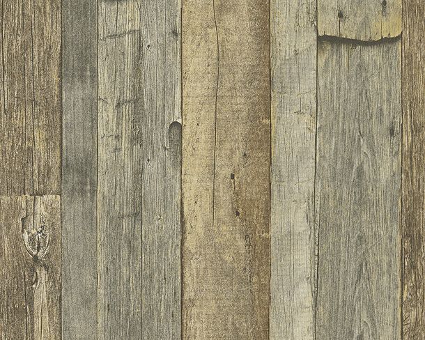 Wallpaper non woven wooden style used brown AS Creation 95931-3