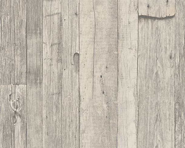 Wallpaper non woven wooden style used grey AS Creation 95931-1
