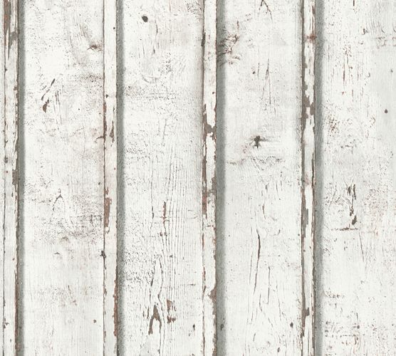 Wallpaper wooden board style white Lutèce 95370-1