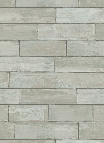 Wallpaper wood turquoise beige cream Erismann Fashion Wood 6915-08