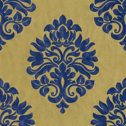 Non-woven Wallpaper baroque gold blue Rasch En Suite
