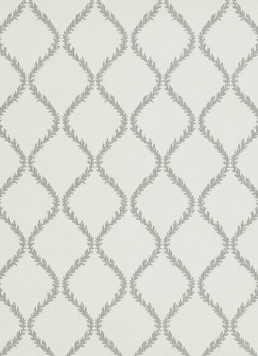 Non-woven wallpaper vines waves white grey Shine Erismann
