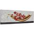 Oil painting handmade 50x150 cm flowers grey beige red 2