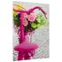 Picture stretcher art print bicycle flowers pink green grey 2