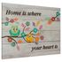 Picture stretcher art print wood look owls saying grey 2