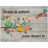 Picture stretcher art print wood look owls saying grey 1