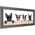 Set 3 pictures framed art print dogs cool white beige black  2