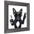 Set 3 pictures framed art print dogs cool white beige black  4