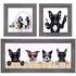 Set 3 pictures framed art print dogs cool white beige black  1