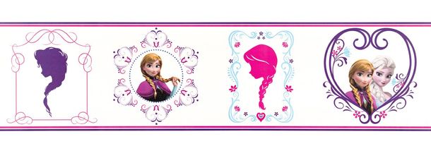 Border purple pink Disney Frozen Elsa Anna Graham & Brown