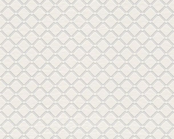 Wallpaper paintable squares modern white Meistervlies