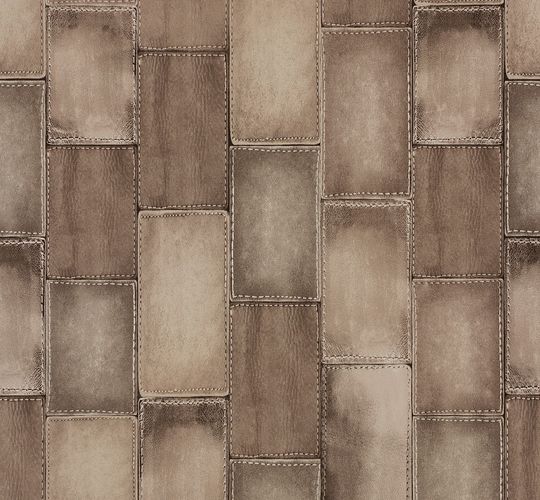 Non-woven wallpaper leather optic beige Rasch Wild 475821