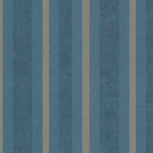 Non-Woven Wallpaper Stripes dark blue gold Metallic 56117