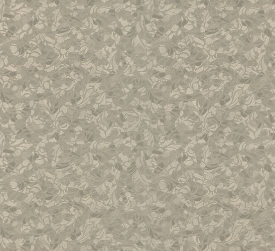 Non-woven wallpaper grey silver flowers Marburg 56040