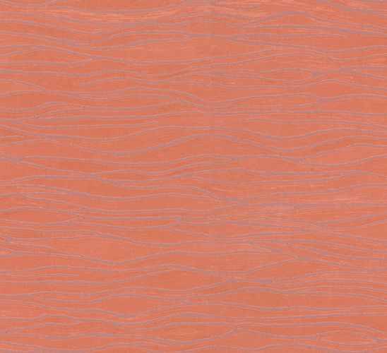 Non-woven wallpaper orange stripes Marburg 56011